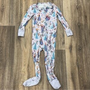 Girls Disney Frozen Anna And Elsa-Print Light Blue One-Piece Pajama